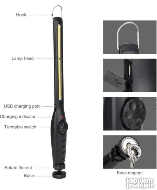 Punjiva LED Lampa sa Magnetom za Mehanicare Novo - Slika 7