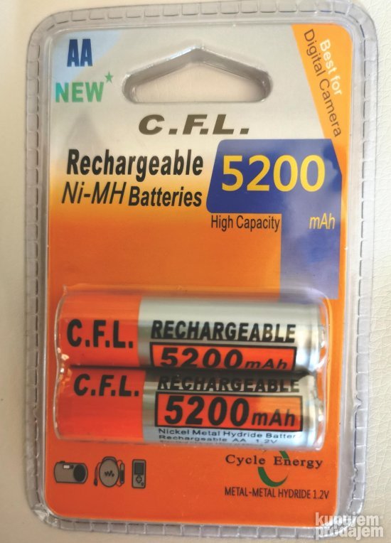 Punjive AA baterije 2 kom 3800 mAh
