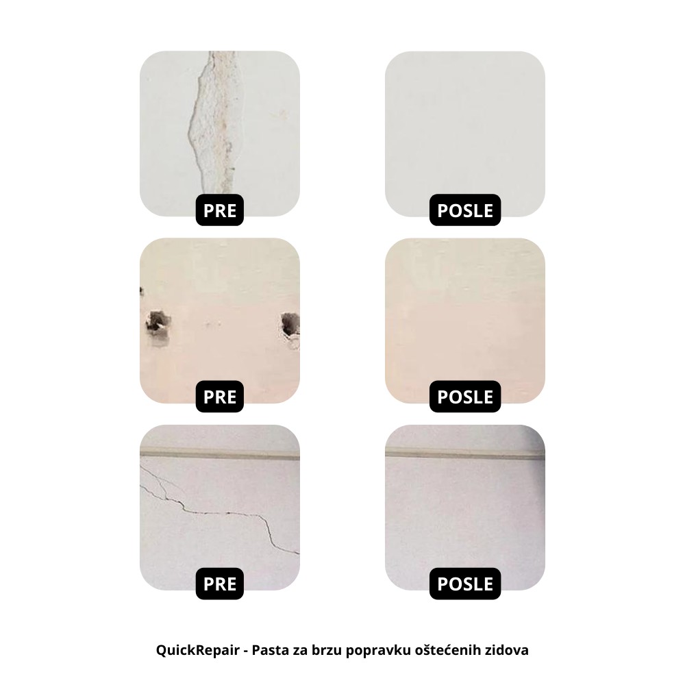 QuickRepair Pasta za brzu popravku ostecenih zidova - Slika 4