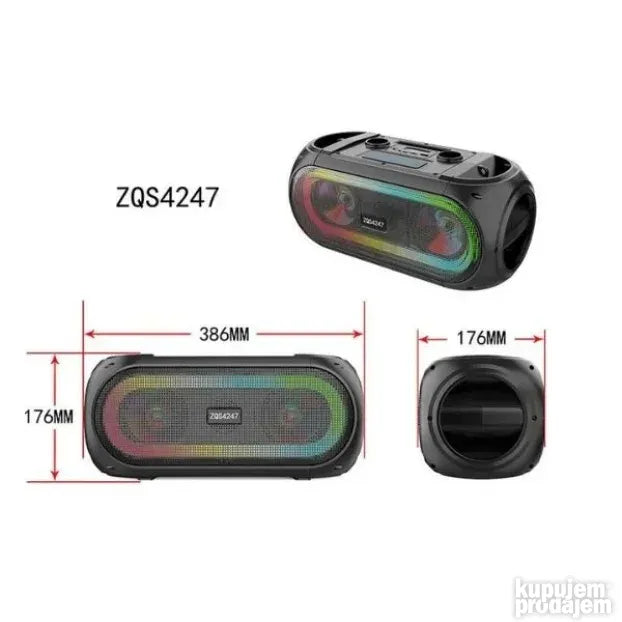 RGB Led Bluetooth zvucnik sa 2 mikrofona i daljinskim ZQS424