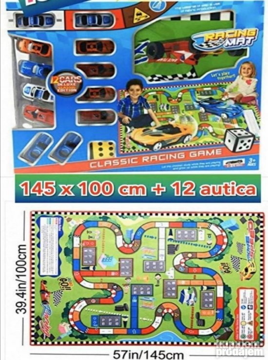 Racing mat tepih staza sa 12 autica - Slika 3