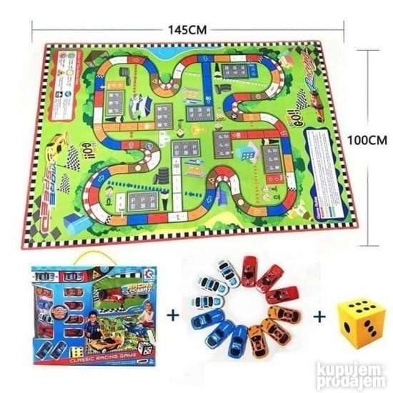 Racing mat tepih staza sa 12 autica - Slika 4
