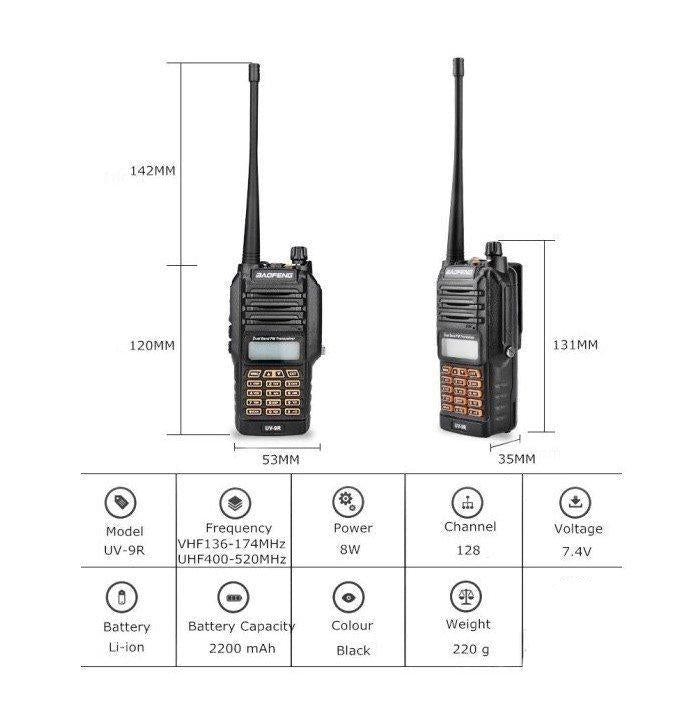 Radio stanica Baofeng UV 9R PLUS 15W vodootporana dual band - Slika 3