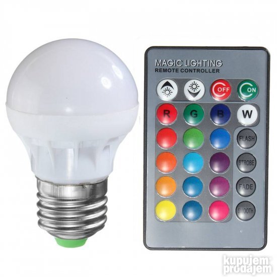Rgb sijalica sa daljinskim Sijalica 5w