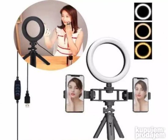 Ring light 16cm sa drzacima za telefone