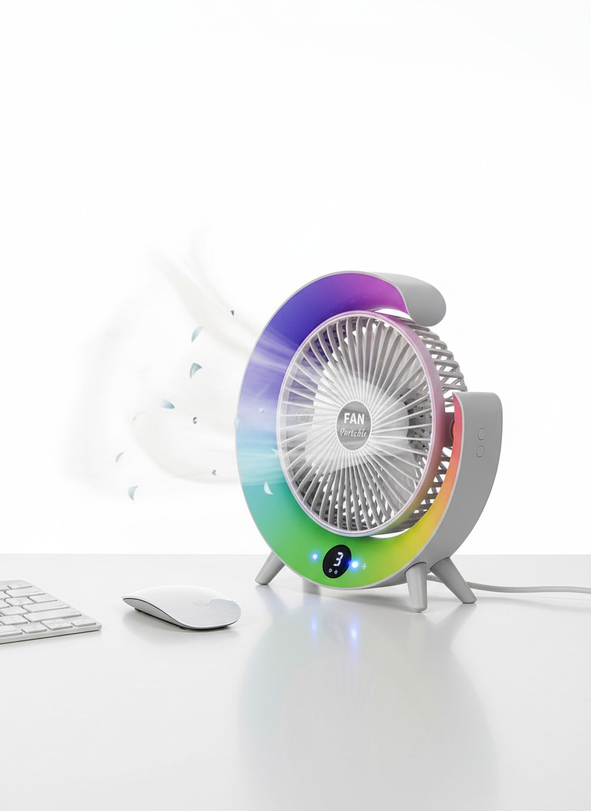 Sareni desktop ventilator sa LED osvetljenjem Portabilni hladnjak