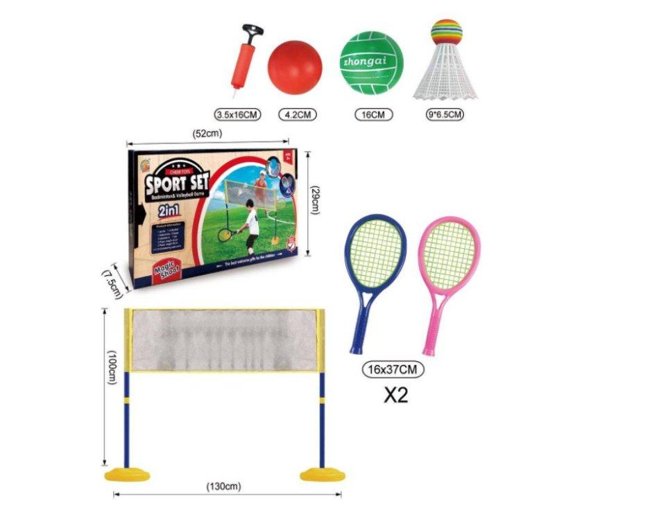 Set 2 in 1 Badminton i odbojka Set 2 in 1 Badminton i odbojka - Slika 4