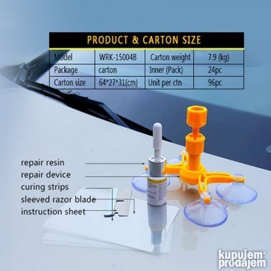 Set LEPAK za reparaciju vetrobran stakla mod 2 sofersajbna