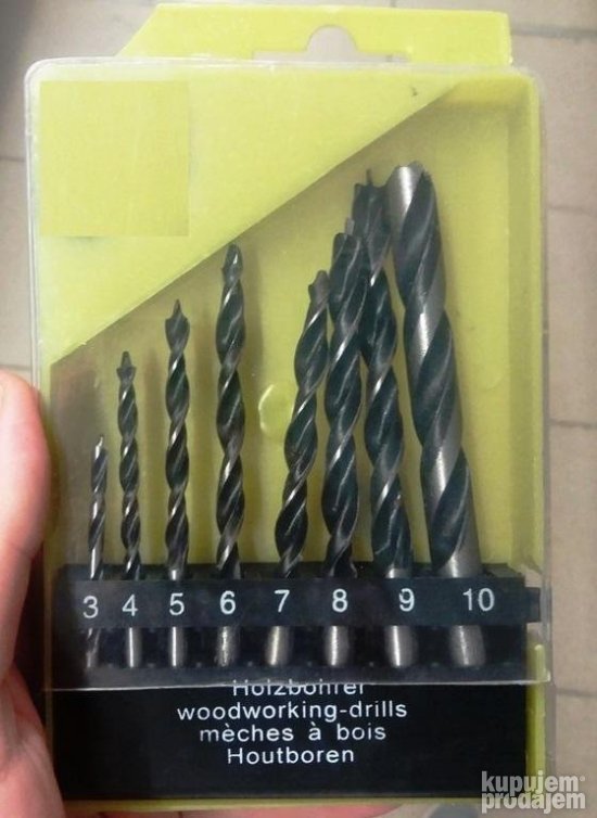 Set burgija za drvo 8 kom vel 3 10