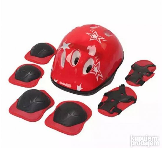 Set kaciga i stitnici za rolere ili biciklu