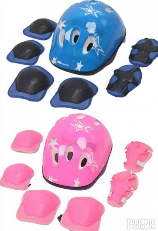 Set kaciga i stitnici za rolere ili biciklu