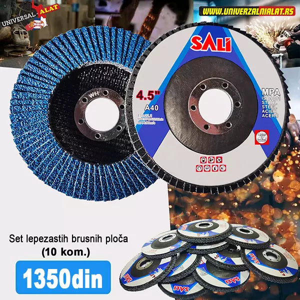 Set lepezastih brusnih ploca 10 komada
