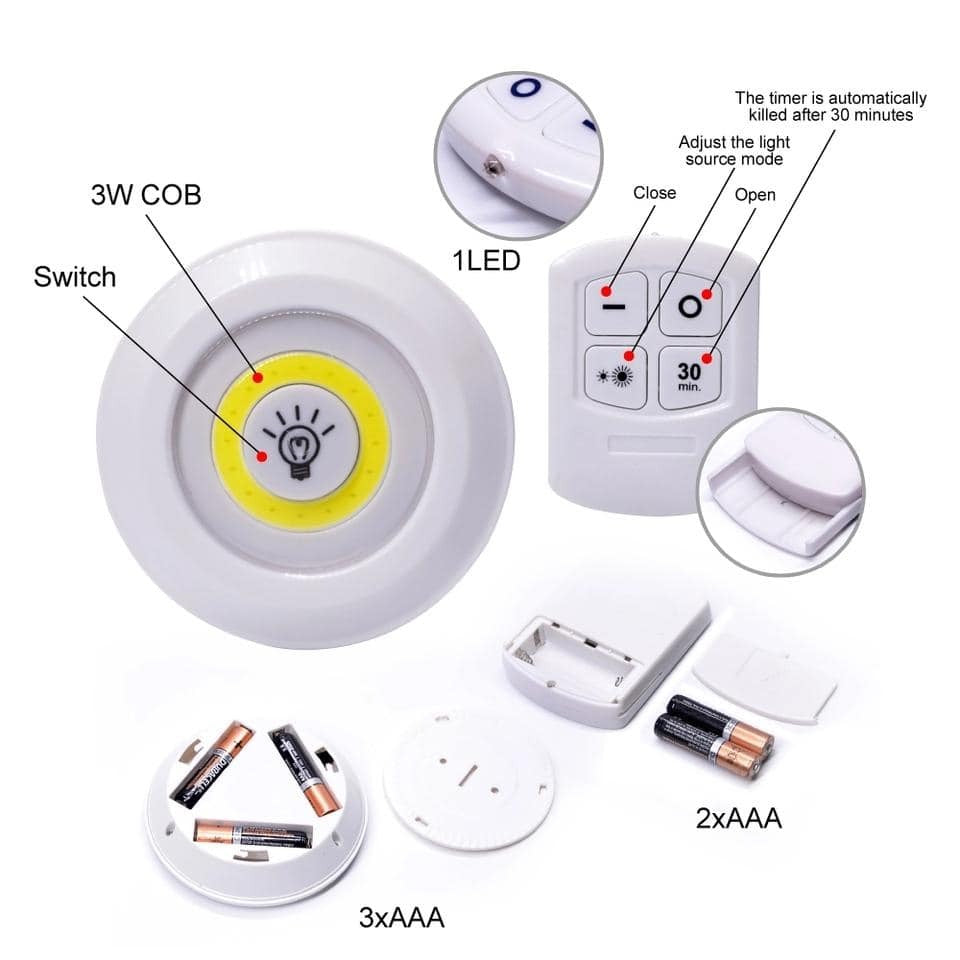 Set od 3 zidne lampe sa daljinskim upravljacem