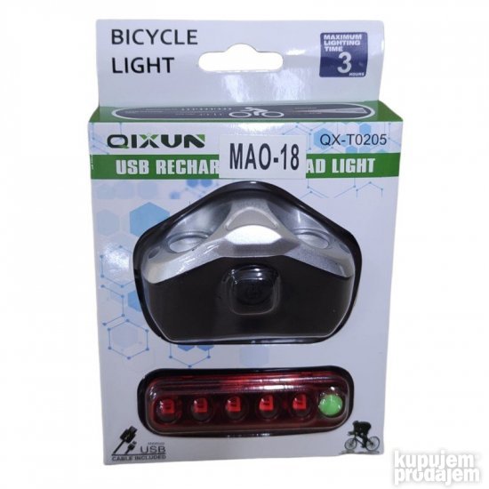 Set svetala za biciklu 3314 PUNJIVA sa USB