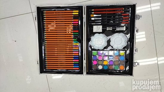 Set za crtanje u metalnom koferu roze - Slika 4