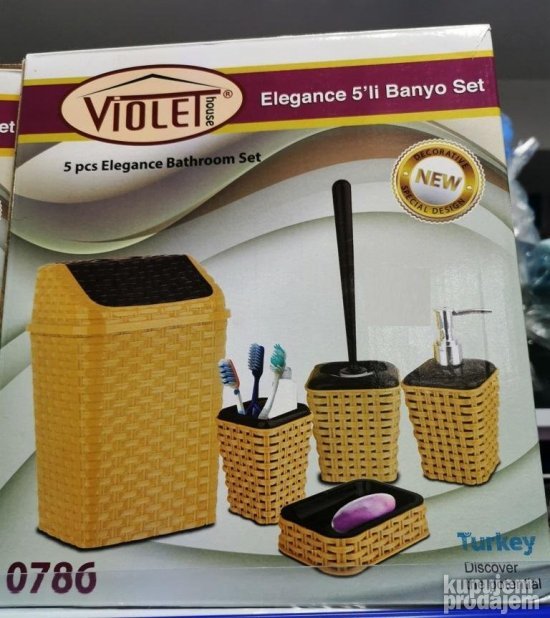 Set za kupatilo od 5 delova BEZ i BRAON