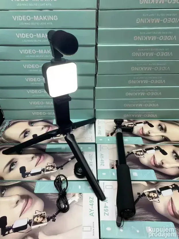 Set za snimanje LED svetlo Mikrofon Stativ AY 49Z