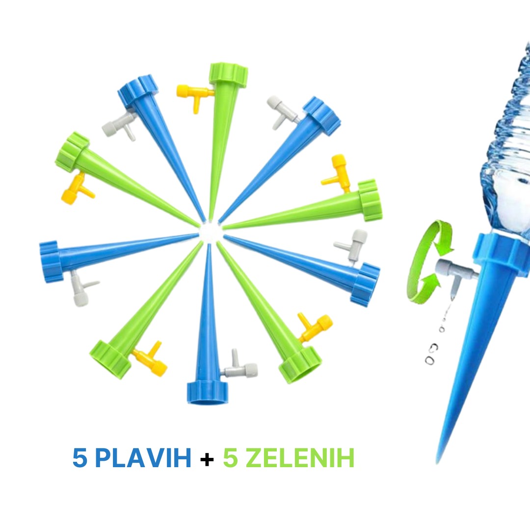 Sistem kap po kap na flasu za zalivanje saksijskog cveca 10 komada