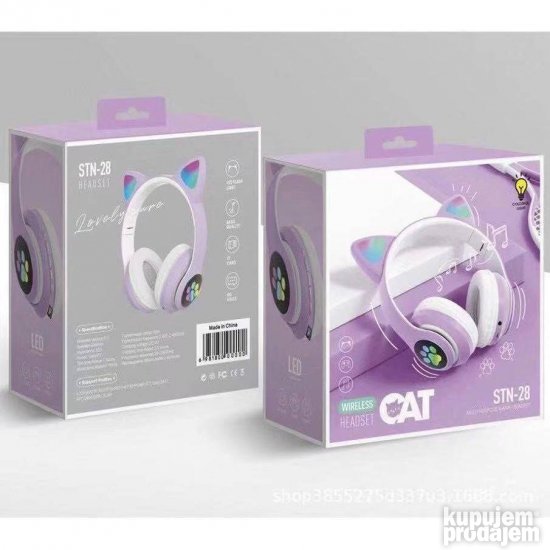 Slusalice Bluetooth Cat STN 28 svetlece usi i sapice