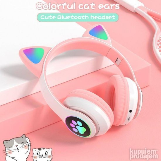 Slusalice Bluetooth Cat STN 28 svetlece usi i sapice