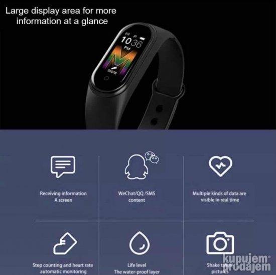 Smart Bracelet M5 fitnes narukvica - Slika 6
