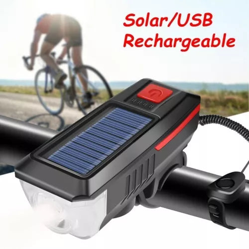 Solarna led lampa za bicikl sa sirenom - Slika 3