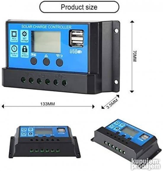 Solarni kontroler punjenja 1224 10A 20a 30A NOVO controller - Slika 4