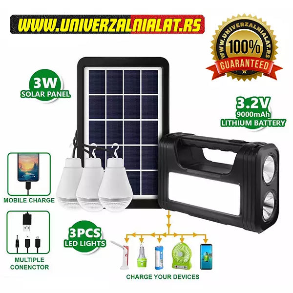 Solarni sistem za osvetljenje 3 sijalice