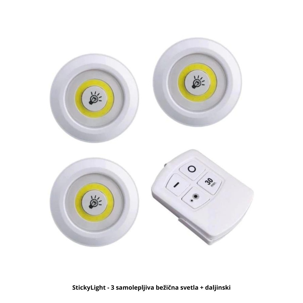StickyLight 3 samolepljiva bezicna svetla i daljinski - Slika 3