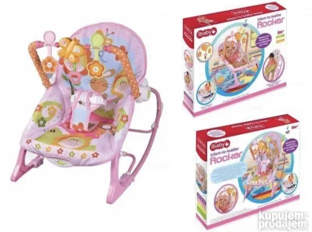 Stolica za Bebe Njihalica Do 9kg Plava i Roze