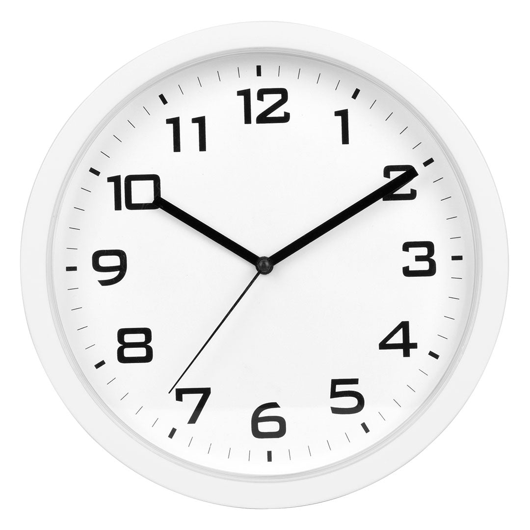 TIME plasticni zidni sat beli