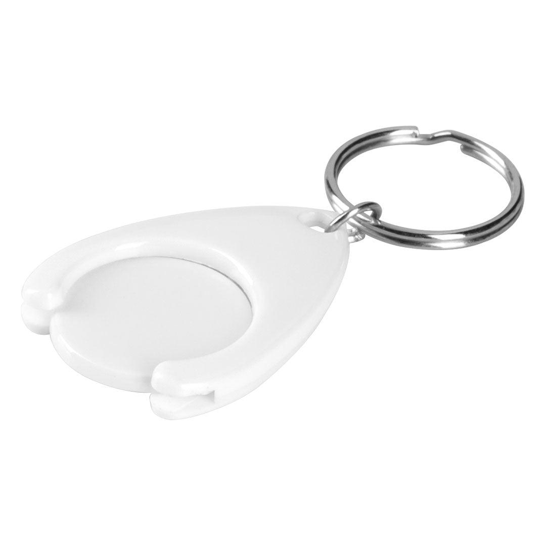 TOKEN plasticni privezak za kljuceve beli