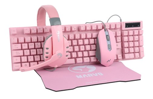 Tastaturai misi slusalicei podloga marvo cm370 pink