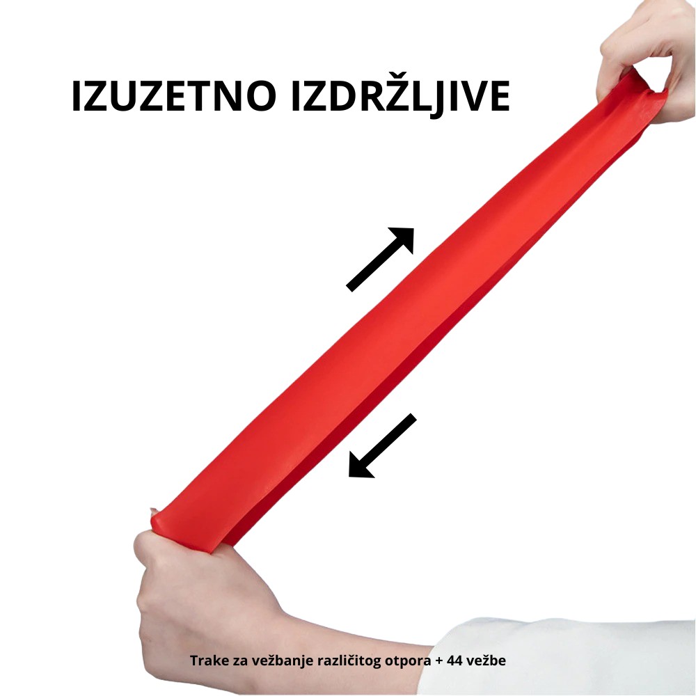 Trake za vezbanje razlicitog otpora i 44 vezbe