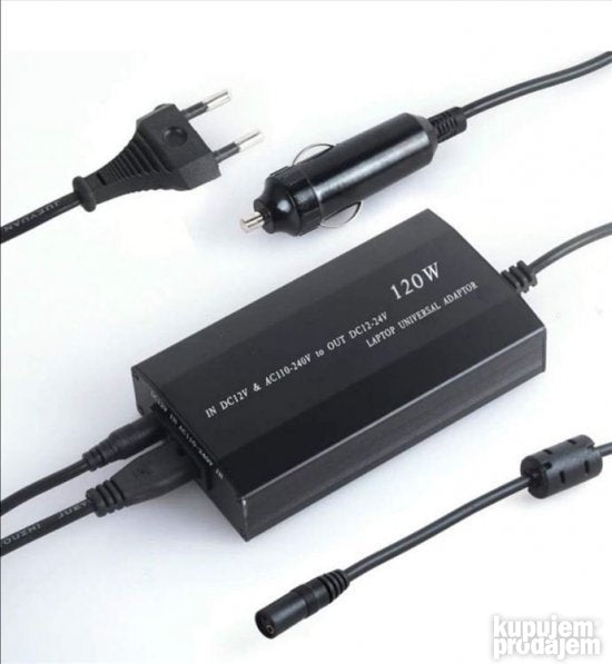 Univerzalni auto i kucni punjac za laptop 120W