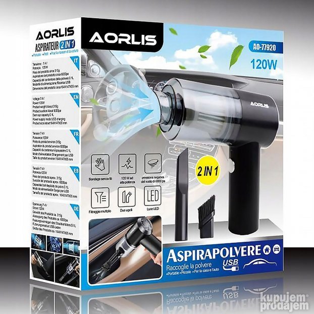 Usisivac za auto 120w ciklon 2in1 usisivac
