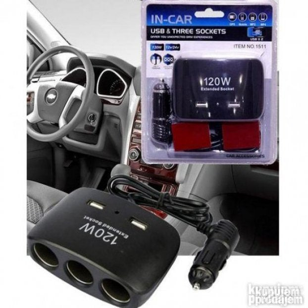 Uticnice za auto 3 i 2 USB ulaza UTICNICE UTICNICA usb usb