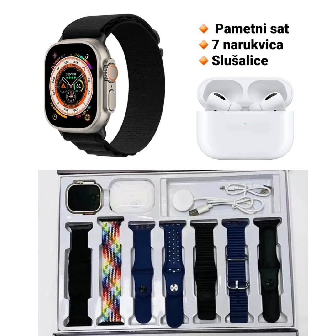 V51 ultra infinity pametni sat i bluetooth slusalice set 10u1