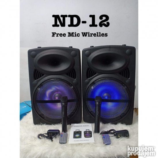 VELIKI Zvucnik Bluetooth sa bezicnim mikrofonom ND 12
