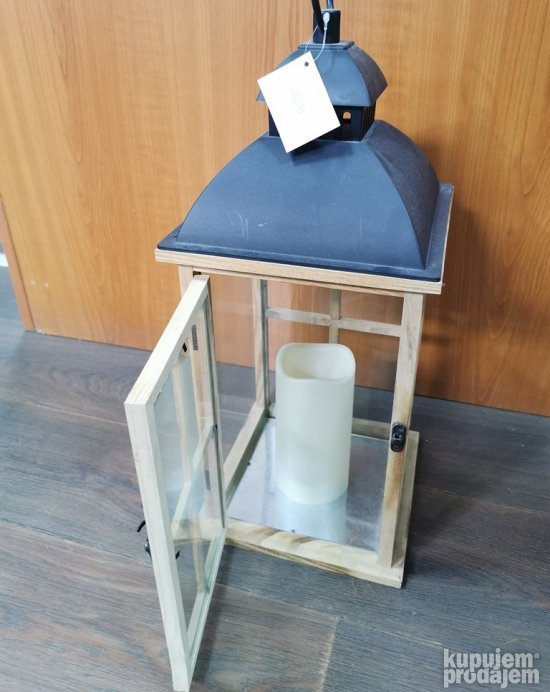 Veliki svecnjaci STAKLO DRVO 50 x 20 cm