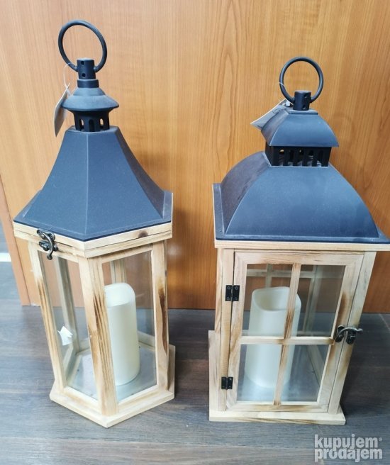 Veliki svecnjaci STAKLO DRVO 50 x 20 cm