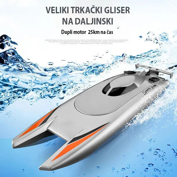 Veliki trkacki gliser na daljinski SIVI - Slika 6