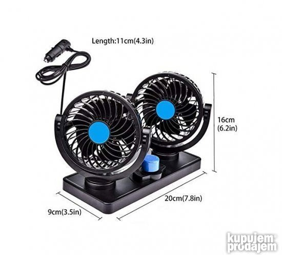 Ventilator za hladjenje u autu 12V ventilator hladnjak