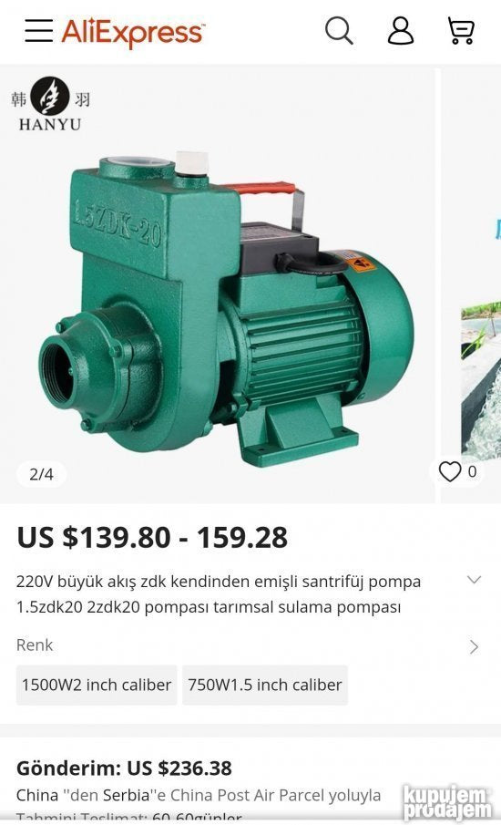 Vodena pumpa LULI 2ZDK 20 1500W pump pumpa za vodu NOVO - Slika 10