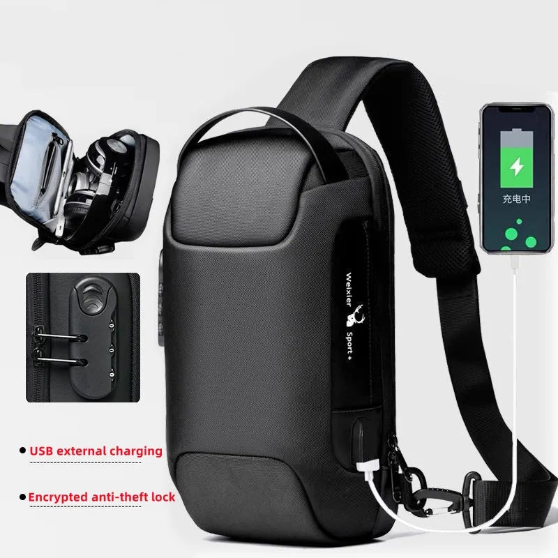 Vodootporna muska torbica Anti Thief i Usb za power bank