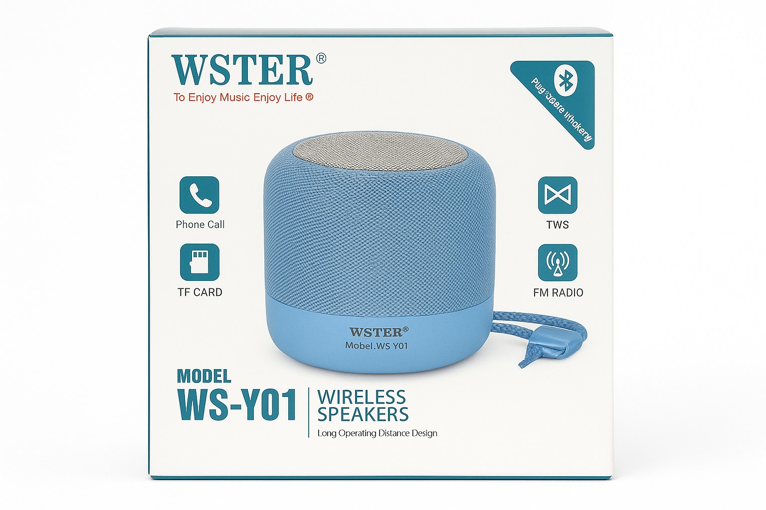 WSTER WS Y01 Bluetooth Zvucnik Portabilni Bezicni Zvucnik sa TWS Funkcijom