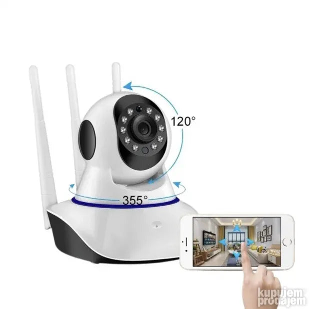 WiFi IP bezicna Kamera 3 Antene 360 rotacija HD rezoluija