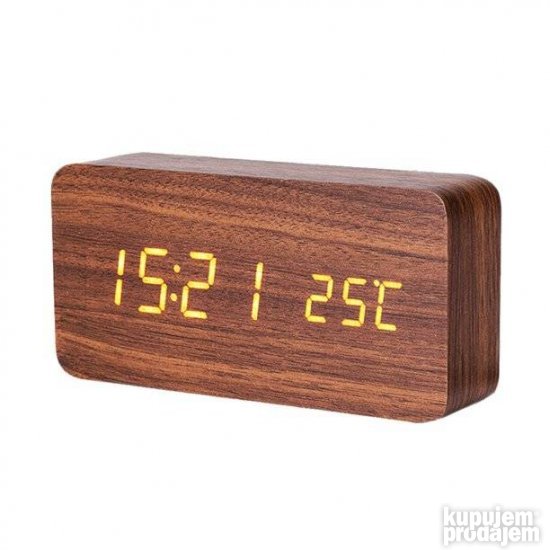 Wooden clock digitalni sat mini novo