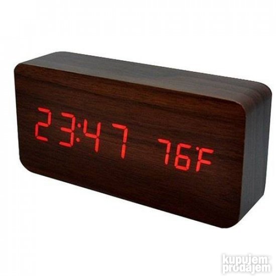 Wooden clock digitalni sat mini novo