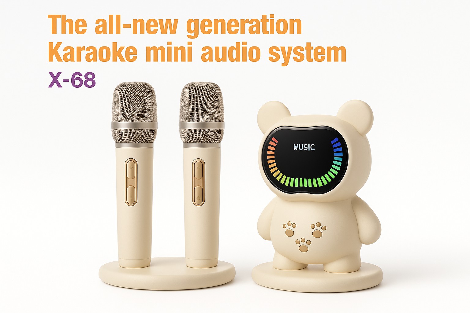 X 68 Karaoke Mini Audio Sistem Nove Generacije sa Bezicnim Mikrofonima